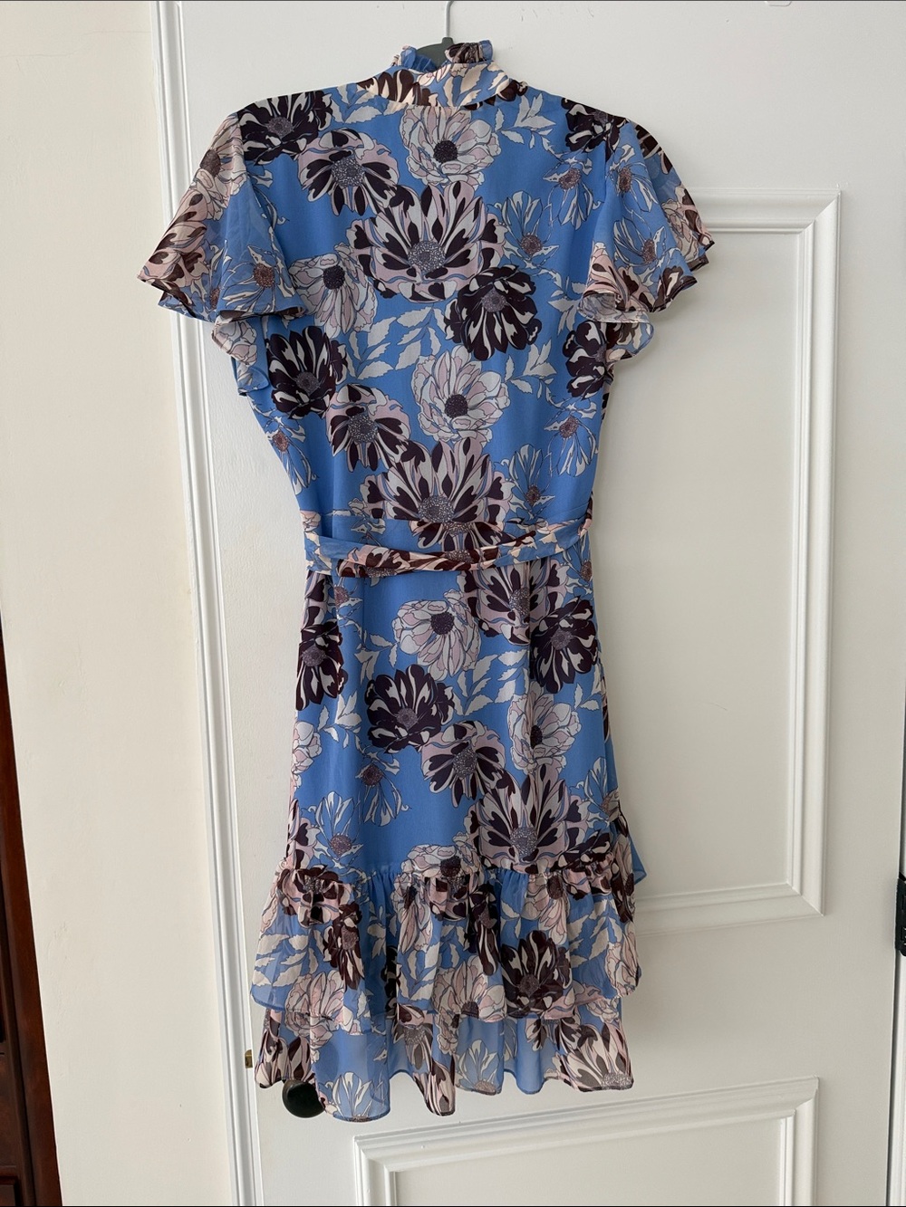 Alexis Sky Blue Floral Ruffle Blouse - Picture 6 of 7